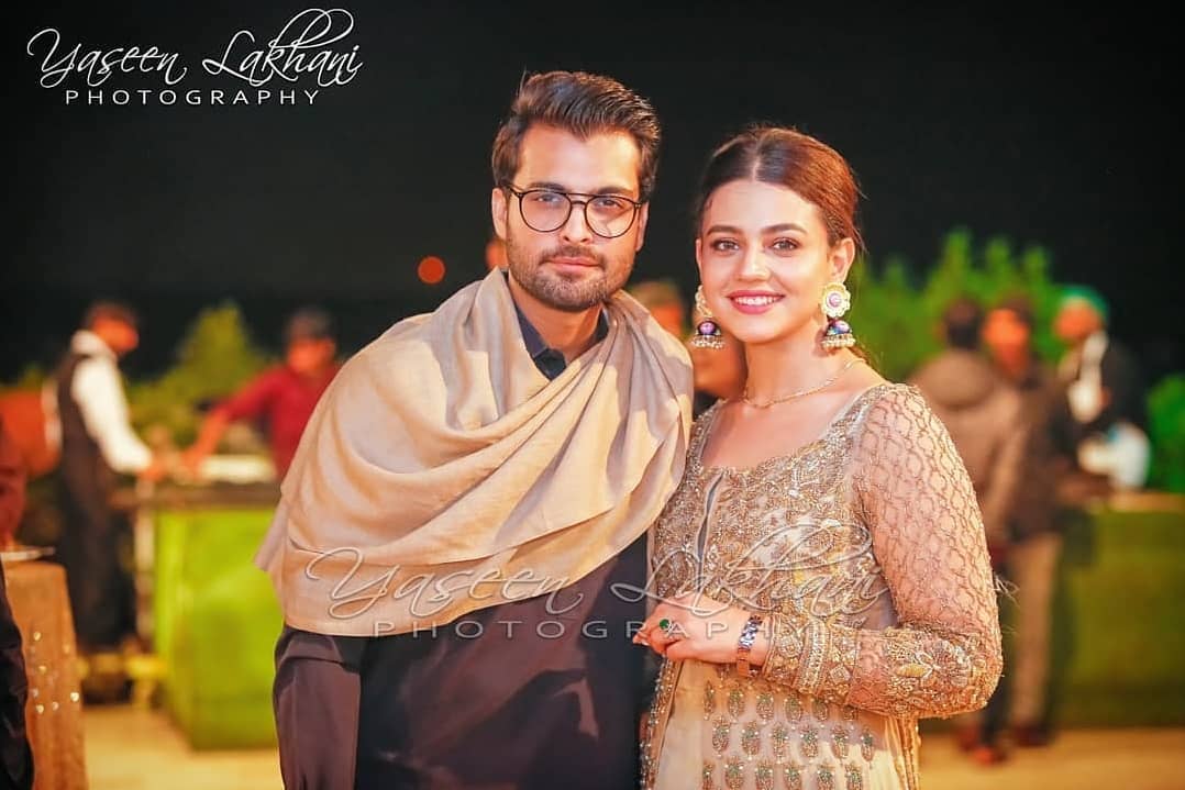 Awesome Couple Zara Noor Abbas and Asad Siddique at a Wedding Event