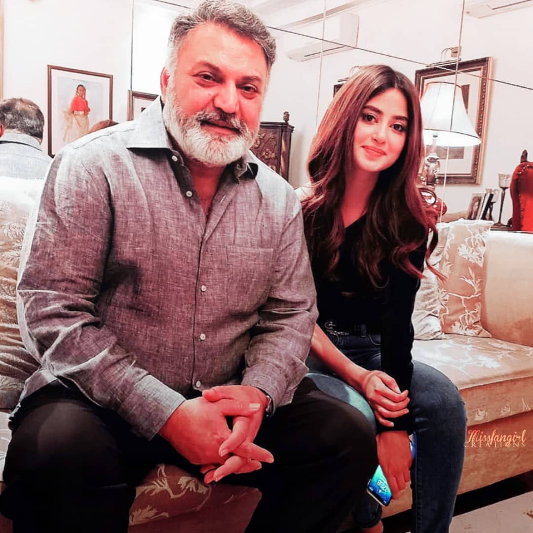 Sajal and Saboor Aly with Mr & Mrs Asif Raza Mir at an Event Last Night