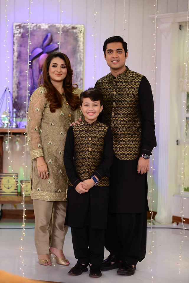 Iqrar ul Hassan with his Whole Family in Nida Yasir Morning Show