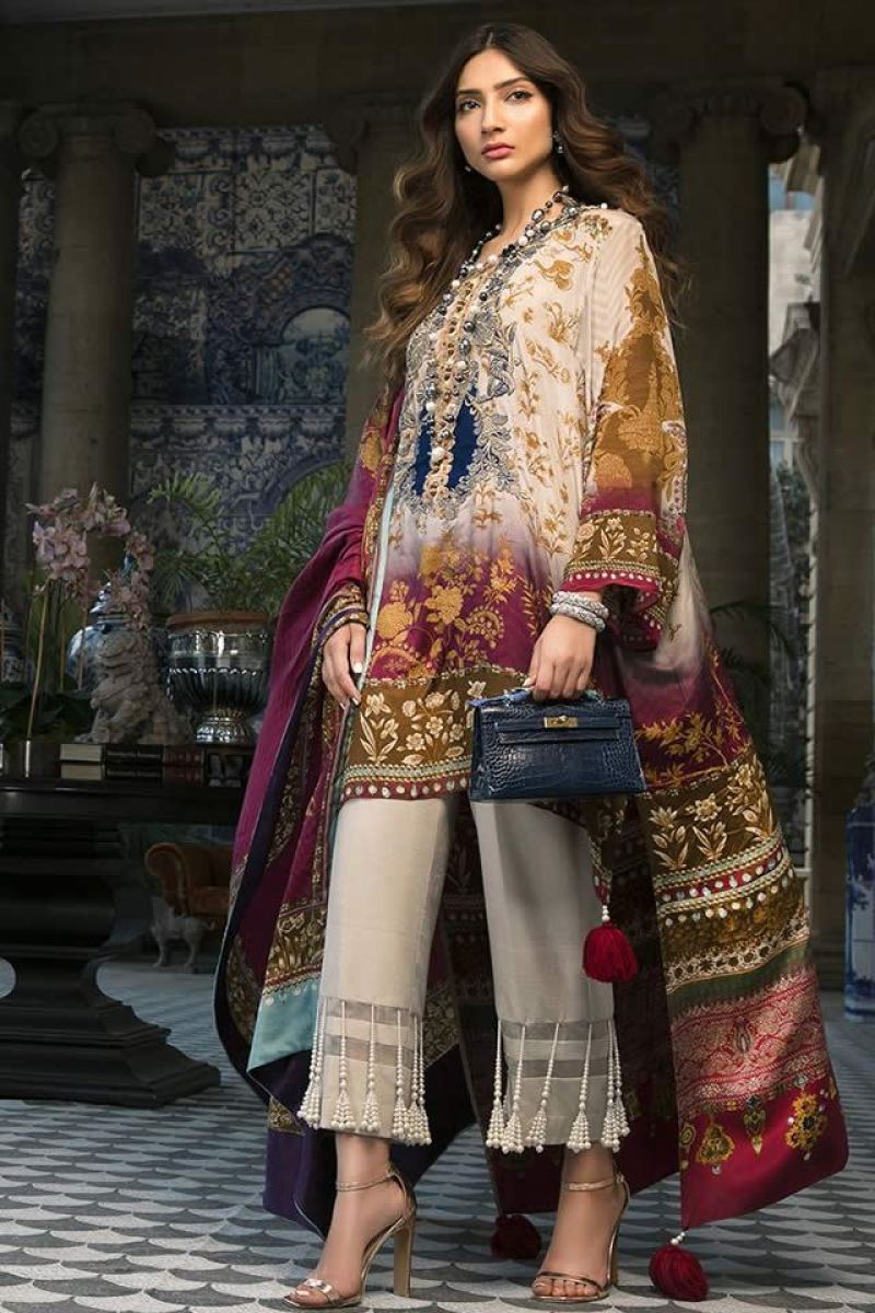 Stylish Sana Safinaz Winter Silk Collection 2019