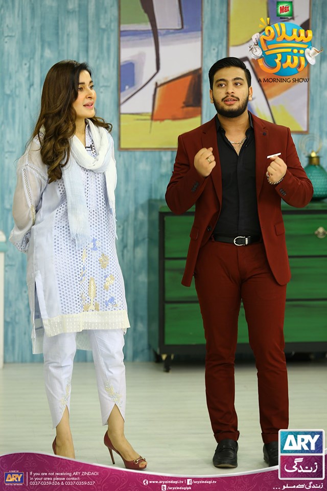 Dr Shaista Lodhi with her Son Shahfay in Faysal Qureshi Morning Show