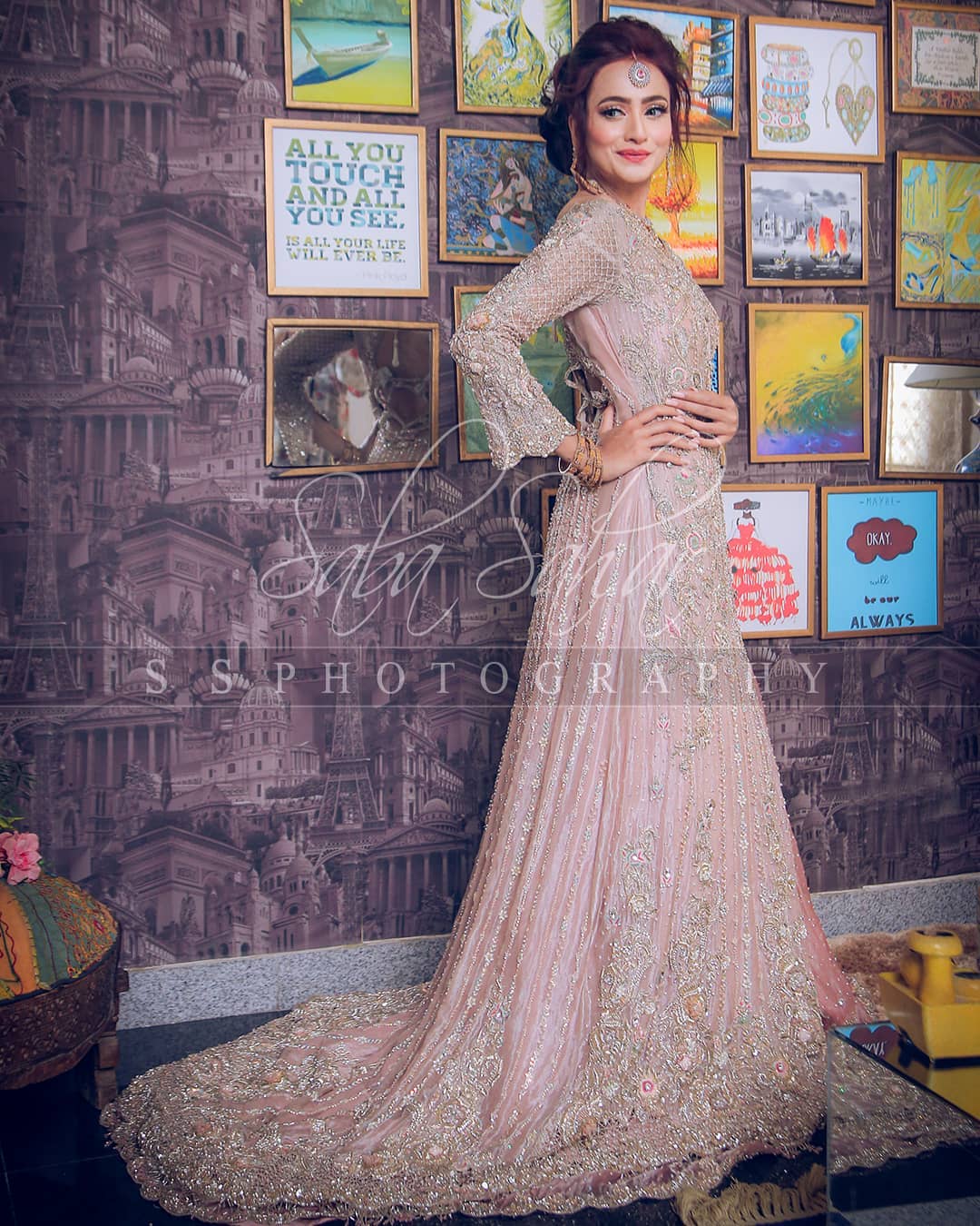 New Awesome Bridal Shoot of Actress Zarnish Khan