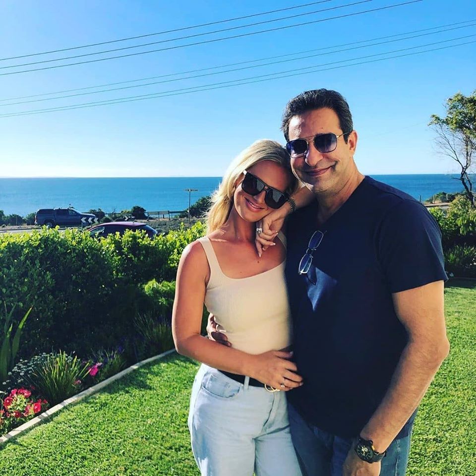 Wasim Akram with his Wife Shaniera in Australia Enjoying Vacations