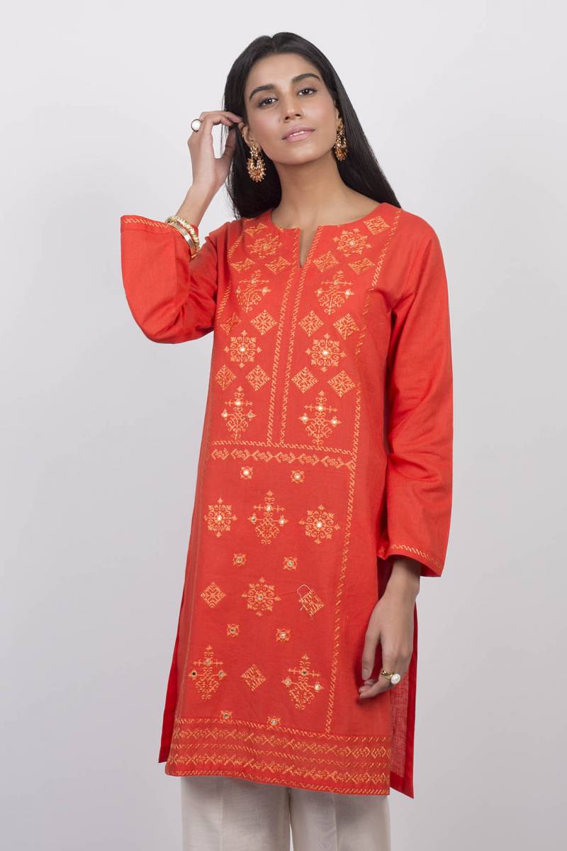 Khaddar Embroidered Dress