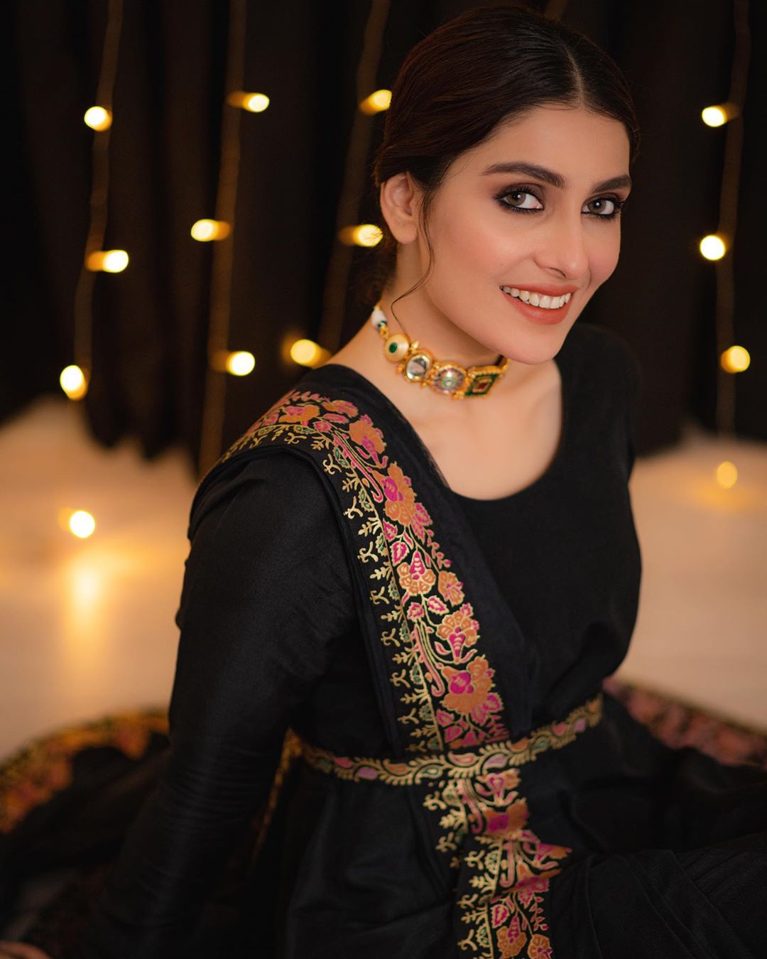 Ayeza Khan New  Awesome Clicks in Black Outfit
