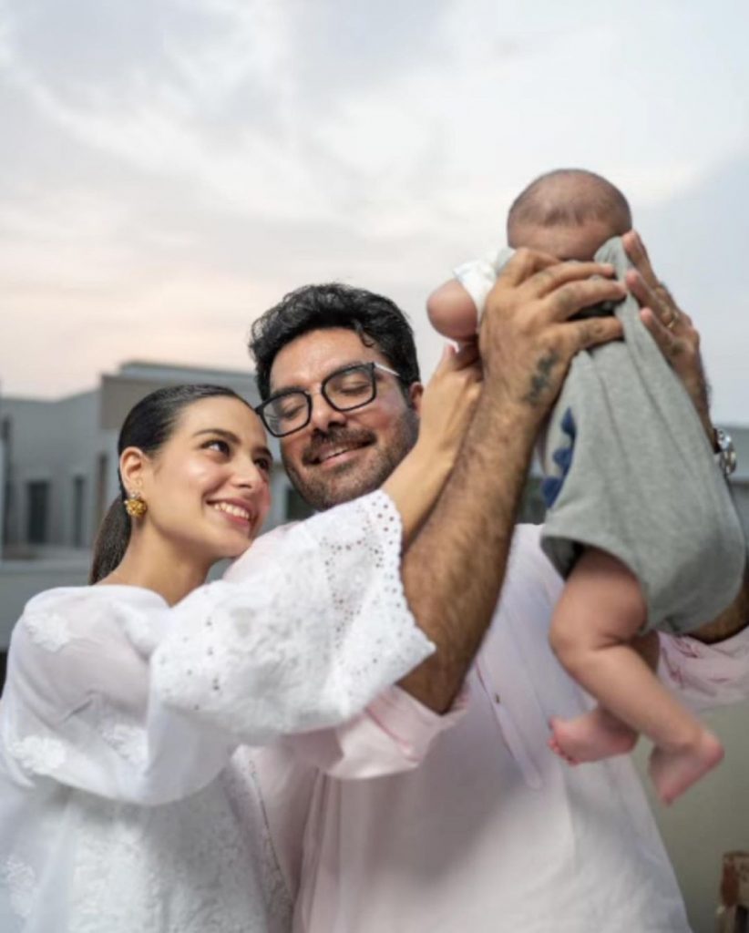 Iqra Aziz BTS Photoshoot with Her Newborn Son