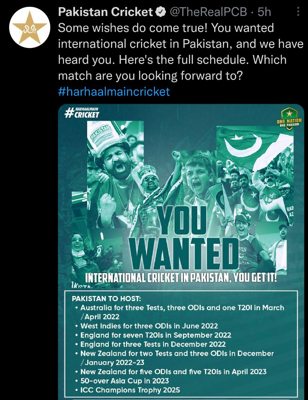 All These cricket teams to visit Pakistan in 2022 