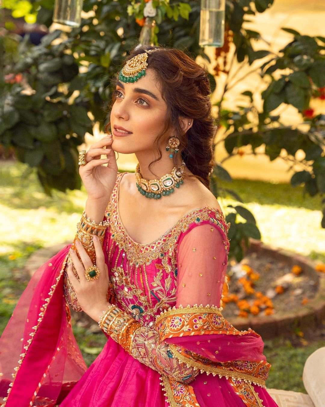 Maya Ali Enthralled in Deep Red Jora from Her Own Brand