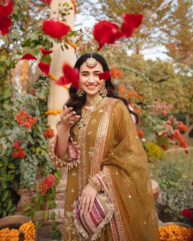 Sana Javed Flaunts Elegance in Festive Ensembles