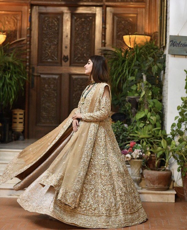 Kinza Hashmi is a Sight to behold in Champagne Color