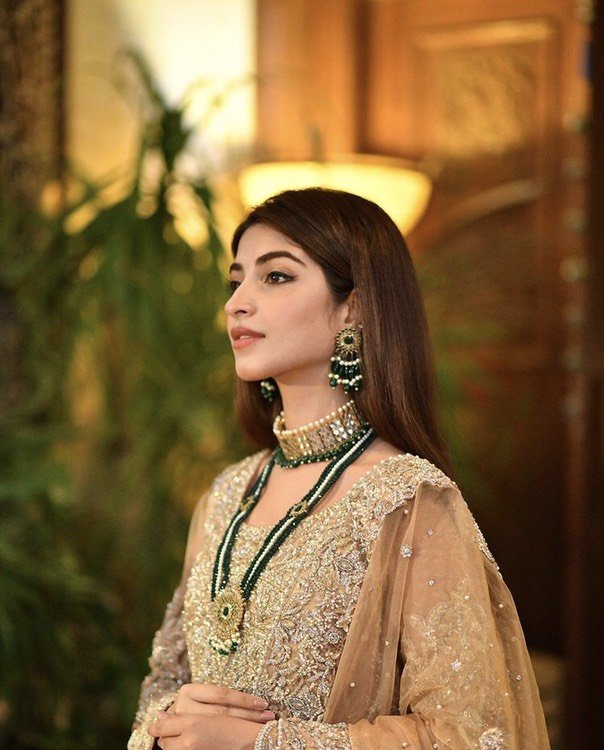 Kinza Hashmi is a Sight to behold in Champagne Color