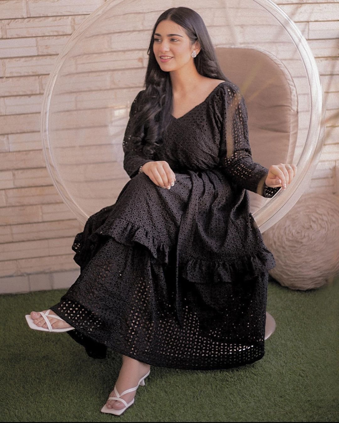 Sarah Khan Dazzles in Black Dress