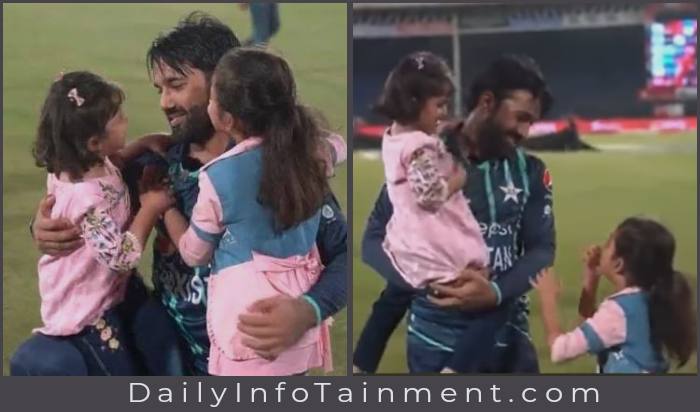 Cricketer Muhammad Rizwan Adorable Video With Daughters