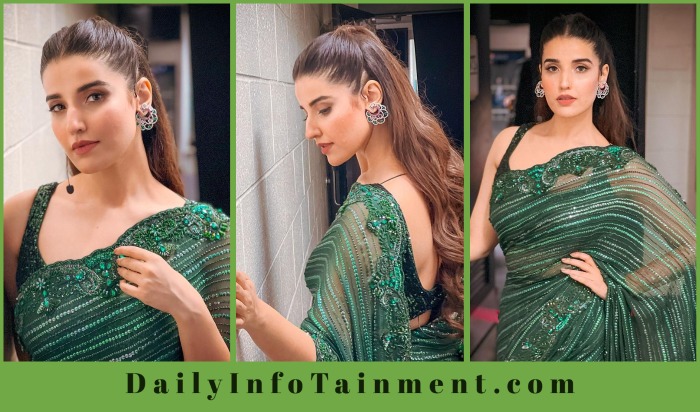 Hareem Farooq Steel the Show with Bottle Green Sari