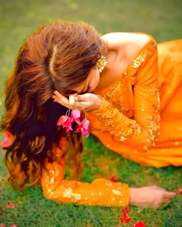 Alizeh Shah Recent Pictures wearing Orange Color