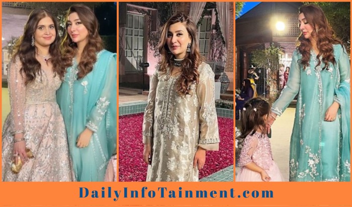 Aisha Khan spotted at a Wedding with Daughter