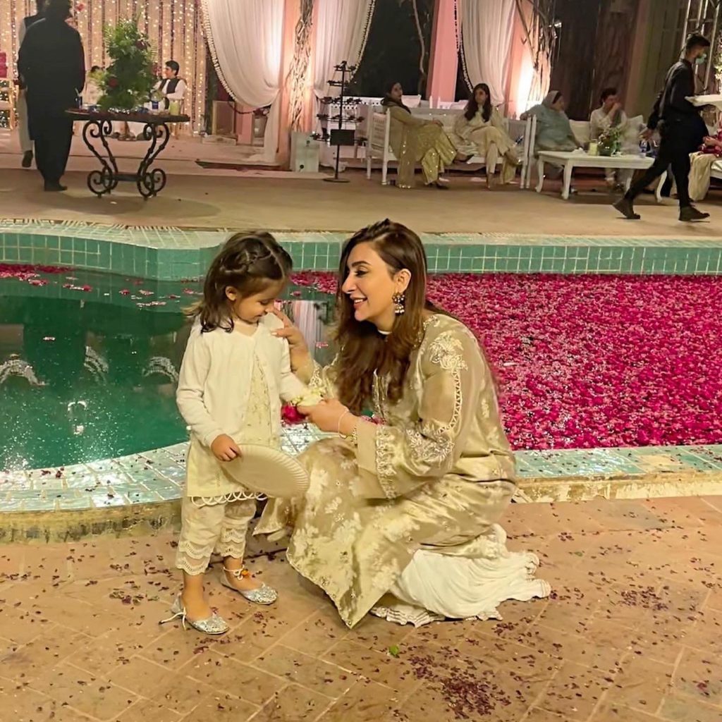 Aisha Khan spotted at a Wedding with Daughter