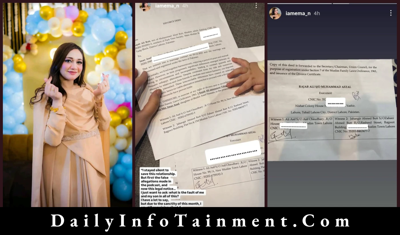 Rajab Butt - Divorce Papers Sent to Eman Fatima